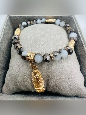 Virgin Mother Mary Charm Stretch Bracelet
